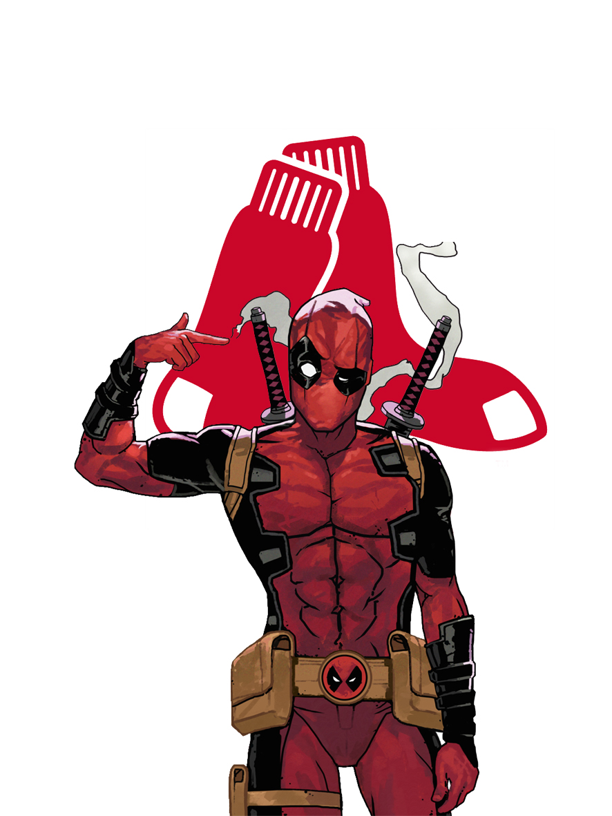 Boston Red Sox Deadpool Logo vinyl decal